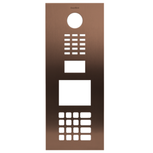 Front panel for DoorBird D21DKV, stainless steel V2A, PVD coating with bronze-finish, brushed