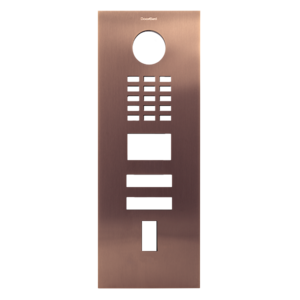 Front panel for DoorBird D2102FV EKEY, stainless steel V2A, brushed, PVD coating with bronze-finish