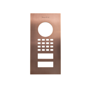 Front panel for DoorBird D1101V Flush-mount, stainless steel V2A, PVD coating with bronze-finish, brushed