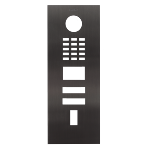 Front panel for DoorBird D2102FV EKEY, stainless steel V2A, brushed, PVD coating with titanium-finish