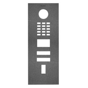 Front panel for DoorBird D2102FV EKEY, stainless steel V2A, powder-coated, semi-gloss, DB 703 pearled dark grey
