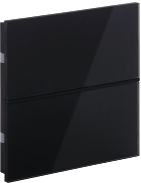 KNX push button 2 rocker, without icon, serie ROSA Crystal,Black-Status-No_Icon, Ref. 3331825