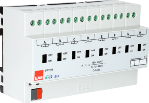 KNX switching actuator, 8 binary outputs , 16A C-load, Ref. 48002