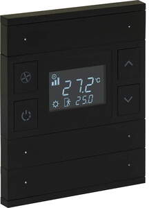 KNX thermostate 6 rockers, with temperature sensor, with display, with manual controls, serie ORIA, anthracite, Ref. INT-OT3-0101F0