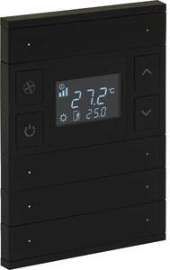 KNX thermostate 8 rockers, with temperature sensor, with display, with manual controls, serie ORIA, anthracite, Ref. INT-OT4-0101F0