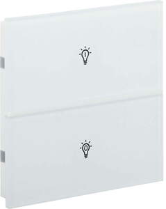 KNX push button 2 rockers, with status LED, with icon, serie ROSA Crystal, white, Ref. INT-RCS1-0200B1