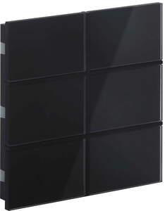 KNX push button 6 rockers, with status LED, without icon, serie ROSA Crystal, black, Ref. INT-RCS3-0100B0