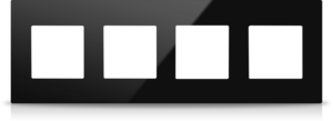 Quadruple frame, serie MONA, black, Ref. MN-B-FE4