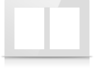 Simple frame, serie MONA, white, Ref. MN-W-FB1+1