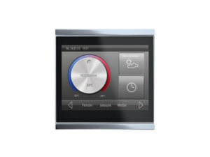 Corlo Touch KNX black, with chrome-plated glossy edge