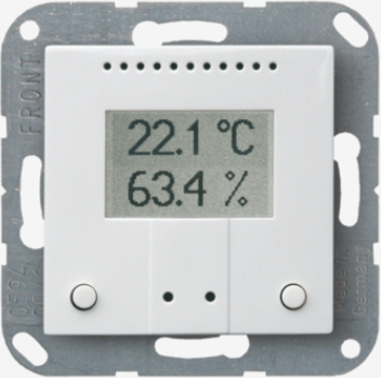 KNX temperature sensor with display and two push buttons