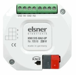 KNX S1E-BA2-UP 230 V, 2 A/D Inputs, shader actuator Electronic output for a 230 V-drive 