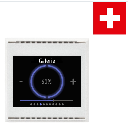 Room Controller with Temperature/Humidity Sensor, for Swiss installation system Cala Touch KNX TH 3.x CH, pure white
