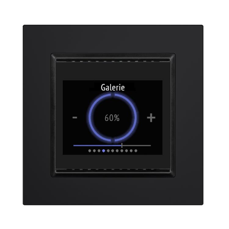 Room Controller with Temperature/Humidity Sensor, for Swiss installation system Cala Touch KNX TH 3.x CH, jet black