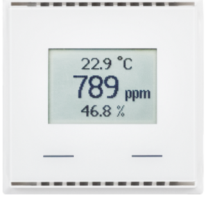 KNX VOC/TH-UP Touch CH, jet black Room Controller, Mixed Gas Temperature/Humidity, for Swiss installation system