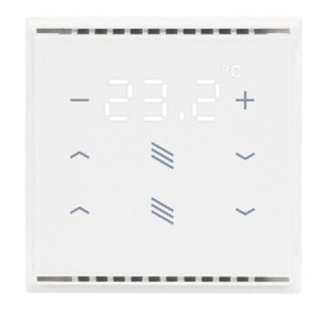 Cala KNX T 202 Sunblind CH, white Temperature Controller, Button for 2x Shading, for Swiss installation system