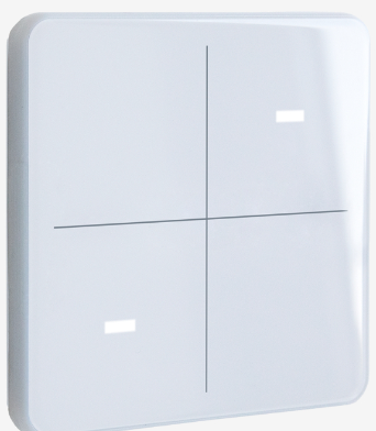 KNX eTR M4, signal white 4-gang Push Button with Temperature Sensor