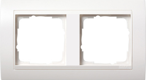Cover frame 2-gang  for combinations vertical and horizontal, pure white matt