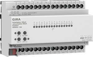 KNX multifuntion actuator, shutter / switching, 16 binary outputs / 8 channel shutter, 16A, 140µF C-load, Ref. 5038 00