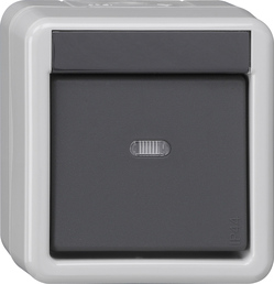 KNX Water-protected surface-mounted push-button bus coupler, 1-gang with single-point operation