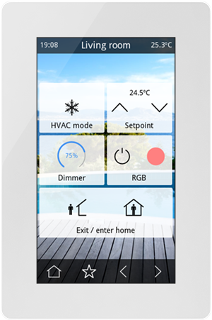 IDDERO VERSO 2 4.3 TOUCH PANEL, GLASS WHITE ,FOR VISUALIZING AND CONTR