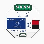 KNX switching actuator with inputs, 2 binary outputs , 2 inputs, 16A, flush mount, Ref. 2E2S-k