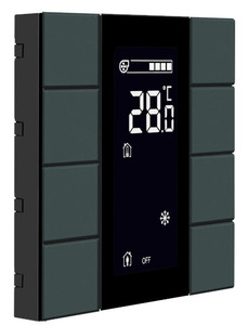 iSwitch with LCD - 8 Button Anthracite Matt Plastic, Ref. ITR308-1004