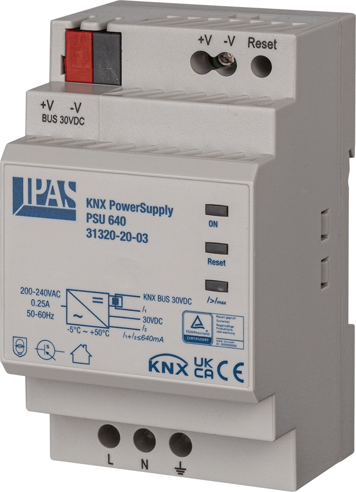FUENTE ALIMENTACION KNX 640MA, SALIDA ADICIONAL 30VDC, 3DIN