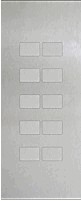 KNX push button 10 rockers, serie LARGHO, aluminium (raised), Ref. 60601-1121-13-0B