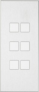 KNX push button 6 rockers, serie CONTRATTEMPO, aluminium (raised), Ref. 62620-1121-03-0B