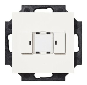KNX push button 2 rockers, with status LED, with temperature probe input, serie PIAZZA, polar white , Ref. 82102-110-02
