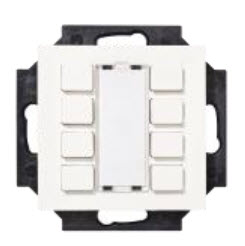 KNX push button 8 rockers, with temperature probe input, serie PIAZZA, polar white , Ref. 82102-110-18