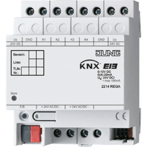 KNX input, 4 inputs, analog, DIN rail, Ref. 2214 REG A