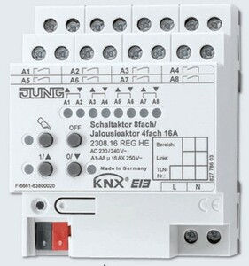 KNX shutter actuator, 4 channel shutter, DIN rail, Ref. 2308.16 REGHE