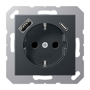Socket base with USB and USB-C sockets, Ref. A1520-15CAANM