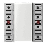 KNX Universal Push-button Module 1-gang with transparent cover, switching, dimming, blinds control, scene recall, temperature measurement, energy-saving mode, expandable, with labeling field and LED indicators., Ref. A 5091 TSM