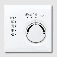Room temperature controller with integrated push-button interface 4-gang white alpine