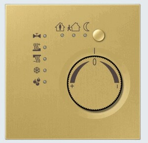 Room temperature controller with integrated push-button interface 4-gang  Messing classic, Ref. ME 2178 TS C