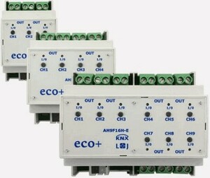 KNX switching actuator,  	AH5F16H-E, 5 binary outputs, 16A C-load, DIN rail, serie ECO+, Ref. 79237