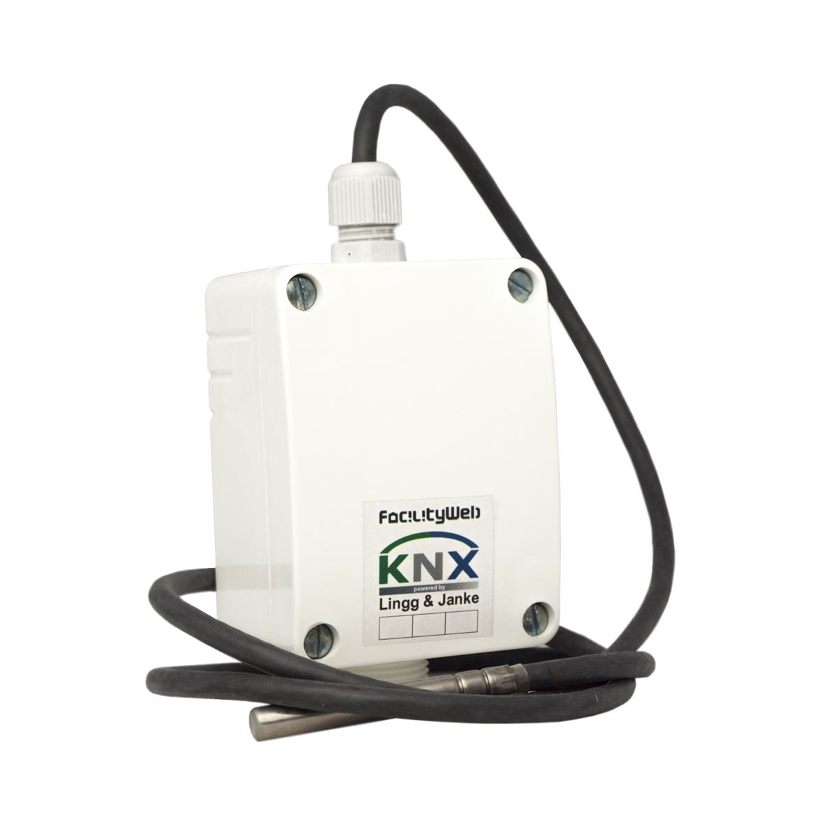 KNX secure temperature sensor, LTF02-1m-SEC, with temperature probe, flexible cable, surface. cable length 1m, Ref. 87104SEC