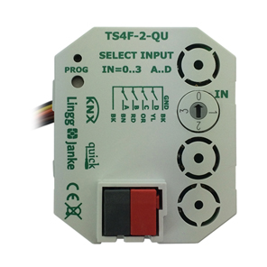 KNX universal interface, TS4F-2-QU, 4 inputs, potential free, for switch wall box, serie QUICK, Ref. Q77880