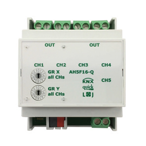 KNX switching actuator, 5 binary outputs, 16A, 140µF C-load, DIN rail, serie QUICK, Ref. Q79237