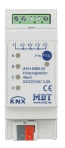 KNX electronic heating actuator, 4 outputs , 230VAC, DIN rail, Ref. AKH-0400.02