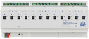 KNX switching actuator, 12 binary outputs , 230VAC, 16A / 20A, 200µF C-load, DIN rail, Ref. AKI-1216.04