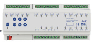 KNX multifuntion actuator, heating / shutter / switching, 24 binary outputs / 12 channel shutter, 230VAC, 16A, DIN rail, Ref. AKU-2416.02