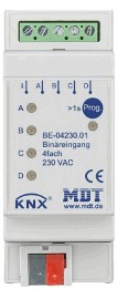 KNX binary input, 4 inputs, 24V / voltage range, DIN rail, Ref. BE-04024.01
