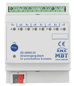 KNX binary input, 8 inputs, potential free, DIN rail, Ref. BE-08000.02