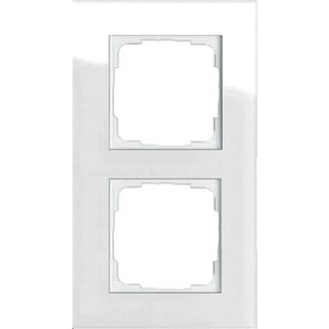 Double frame, serie GLASS SERIE, glass white, Ref. BE-GTR2W.01