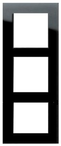 Glass cover frame 3-fold for 55 mm systems, Black, Ref. BE-GTR3S.01