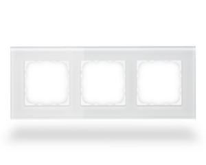 Triple frame, serie GLASS SERIE, glass white, Ref. BE-GTR3W.01